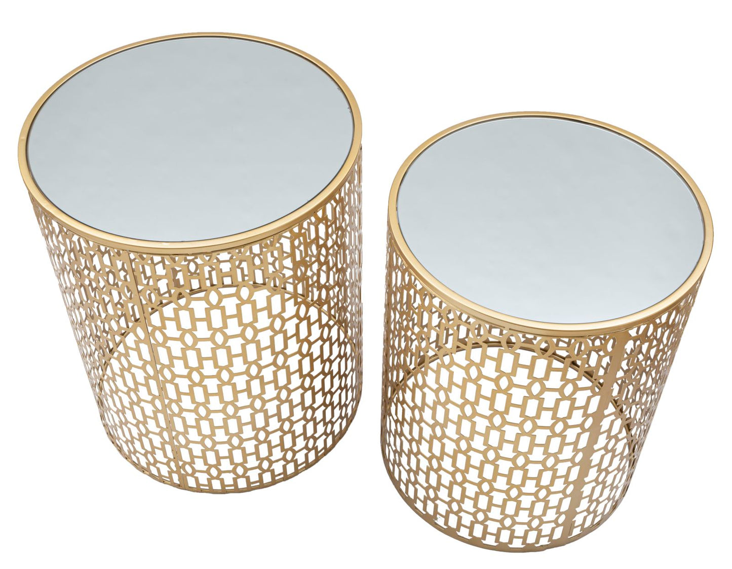Set von Oblin Beistelltischen Elegant cm ø 41x50-37,5x47