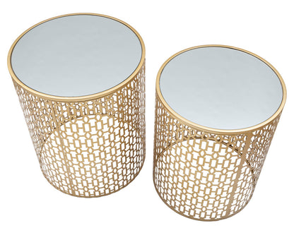 Set von Oblin Beistelltischen Elegant cm ø 41x50-37,5x47