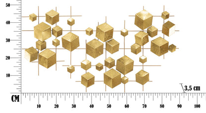 Geometrische Eisenplatte 90,5x3,5x50 cm
