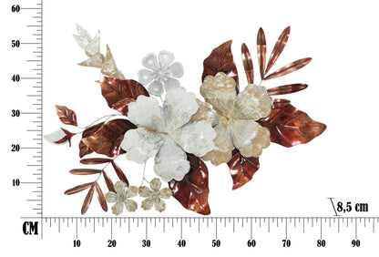 Pannello Decorativo in Metallo Bouquet 83x8,5x55 cm
