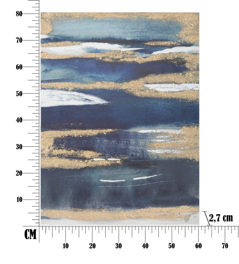 Dipinto Astratto Blu Notte cm 60x2,7x80