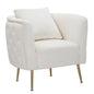 Bucharest Armchair in Cream Velvet with Golden Details 76x74x73 cm