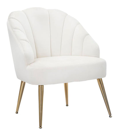 Eleganter Shell-Sessel Samt Creme 65x69x84