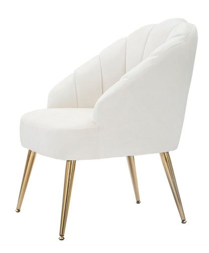 Eleganter Shell-Sessel Samt Creme 65x69x84