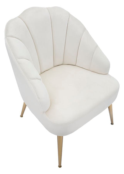 Eleganter Shell-Sessel Samt Creme 65x69x84