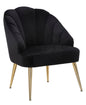 Elegant Shell Armchair in Black Velvet 65x69x84 cm