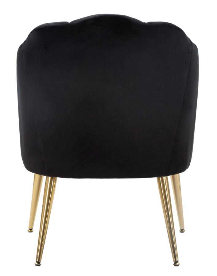 Sessel Shell Elegant aus schwarzem Samt 65x69x84 cm