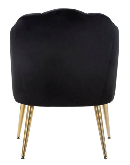 Sessel Shell Elegant aus schwarzem Samt 65x69x84 cm