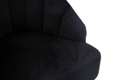 Sessel Shell Elegant aus schwarzem Samt 65x69x84 cm