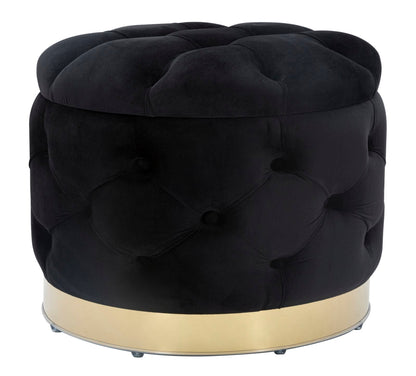 Eleganter Hocker mit Stauraum Schwarz Ø 55x42 cm