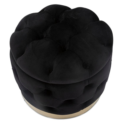 Eleganter Hocker mit Stauraum Schwarz Ø 55x42 cm
