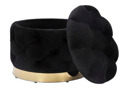 Eleganter Hocker mit Stauraum Schwarz Ø 55x42 cm