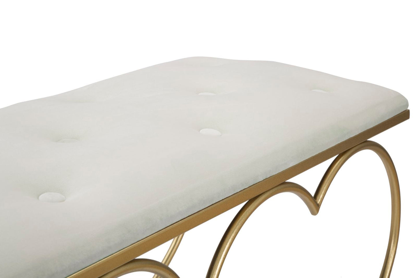 Sitzbank Herz Creme 105x37,5x51,5 cm