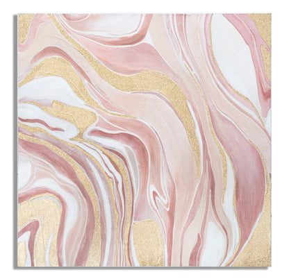 Abstraktes Gemälde Pinkly auf Leinwand 80x2,8x80 cm
