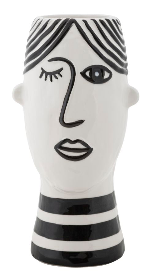 Künstlerische Vase Gesicht aus Porzellan 13,2x11,8x26,3 cm