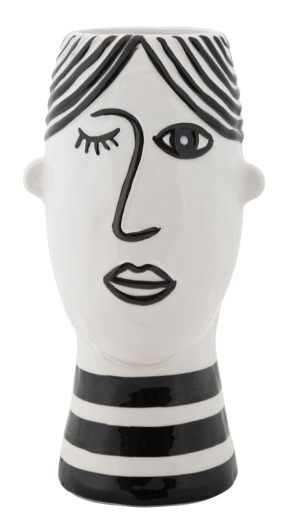 Künstlerische Vase Gesicht aus Porzellan 13,2x11,8x26,3 cm
