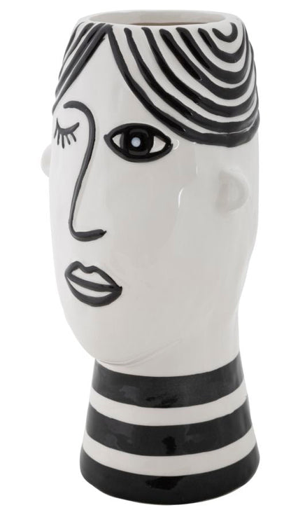 Künstlerische Vase Gesicht aus Porzellan 13,2x11,8x26,3 cm