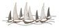 Decorative Iron Panel with Sailboats - 100x3x44 cm