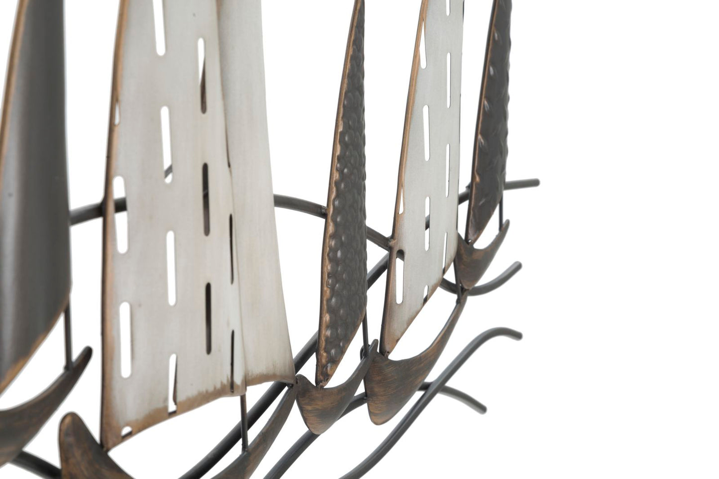 Dekoratives Eisenpaneel mit Segelbooten - 100x3x44 cm