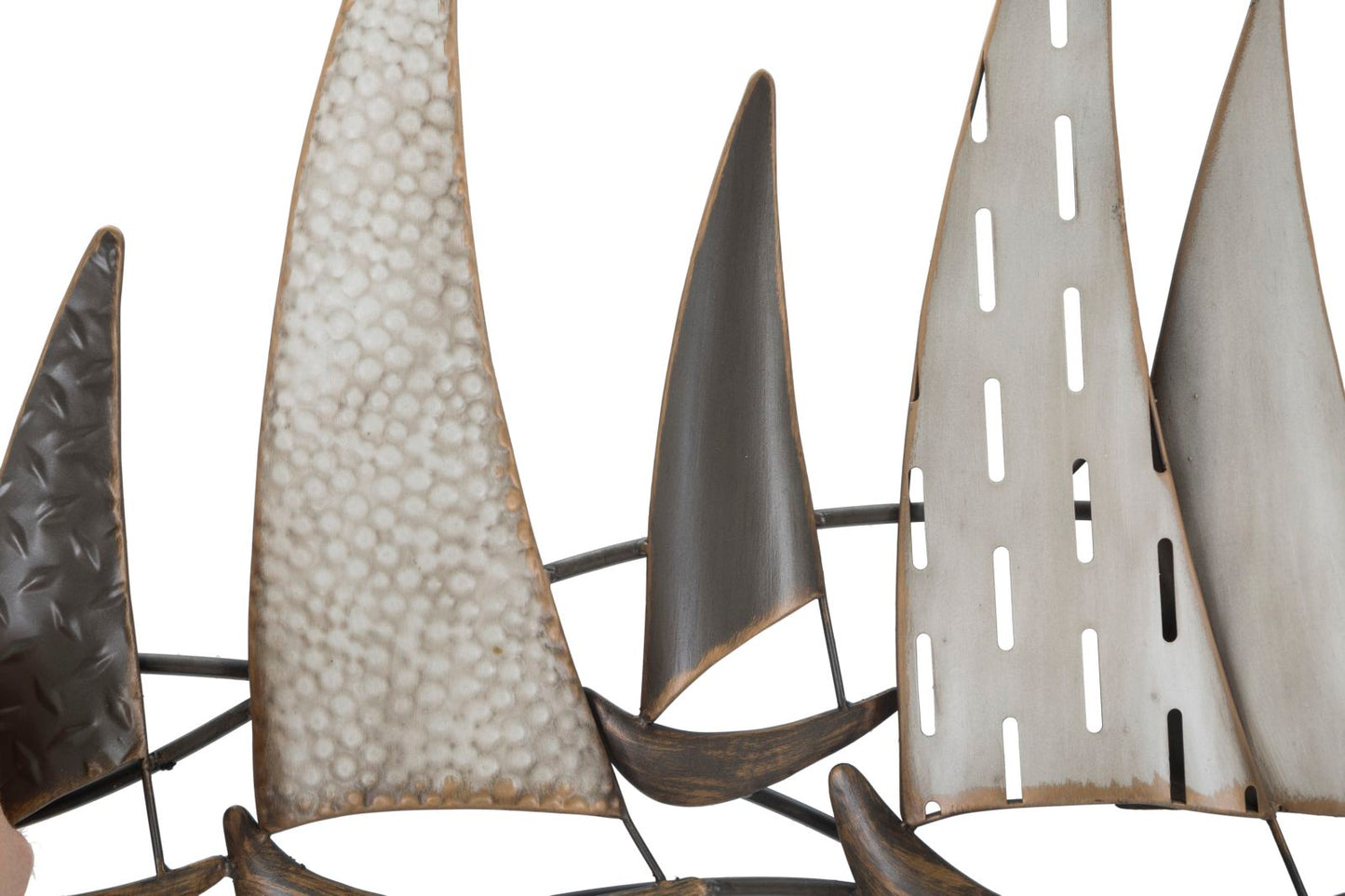 Dekoratives Eisenpaneel mit Segelbooten - 100x3x44 cm