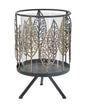 Iron Candlestick with Leaf Details Ø 15 x 24 cm