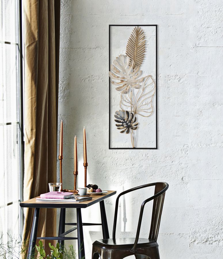Pannello Decorativo in Metallo Plam -b- cm 28,5x3x74