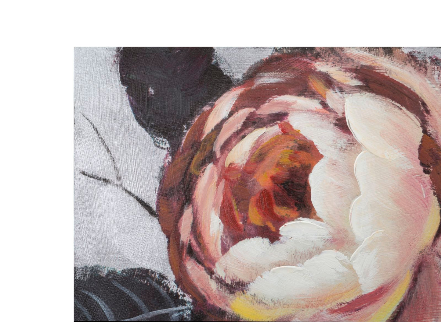 Gemälde auf Leinwand Weiße und rote Blumen mit hellem Hintergrund 150x3,8x76