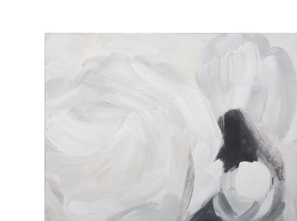 Opera d'Arte Floreale su Tela - Fiori Bianchi - 90x3,7x90 cm