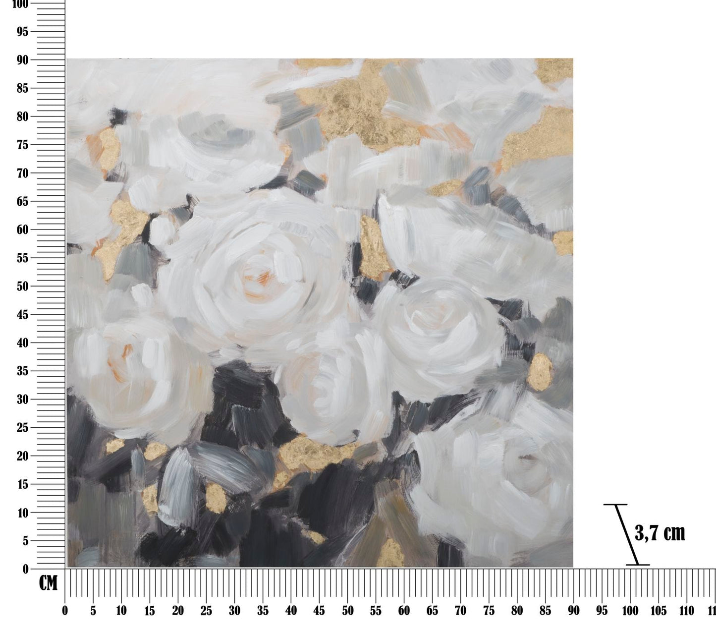 Leinwandbild Weiße Blume – 90x3,7x90 cm