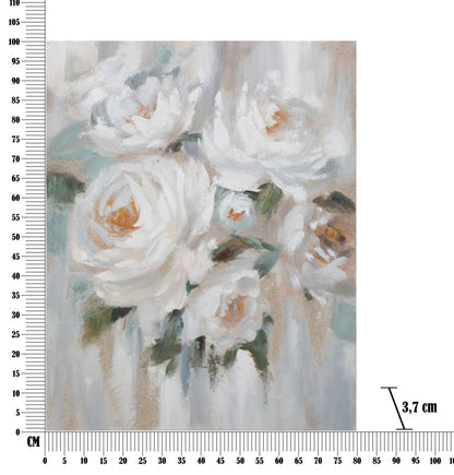 Dipinto Floreale su Tela Crem - 80x3,7x100 cm