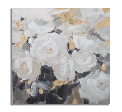 Leinwandbild Weiße Blume – 90x3,7x90 cm