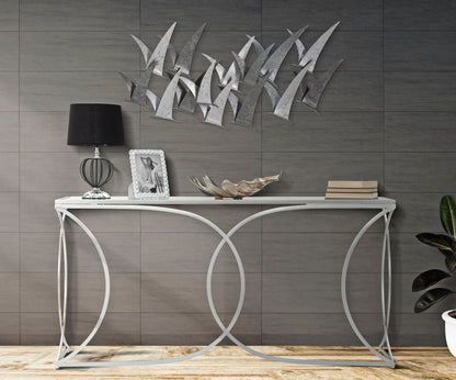 Pannello Decorativo in Ferro con Gabbiani 3D cm 93x12,7x47,6