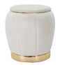 Elegant Container Pouf Paris Cream/Gold Ø 43 cm