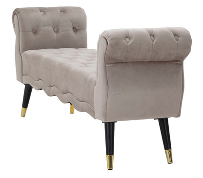 Elegante Sitzbank Paris Grau/Gold 120x40x60 cm