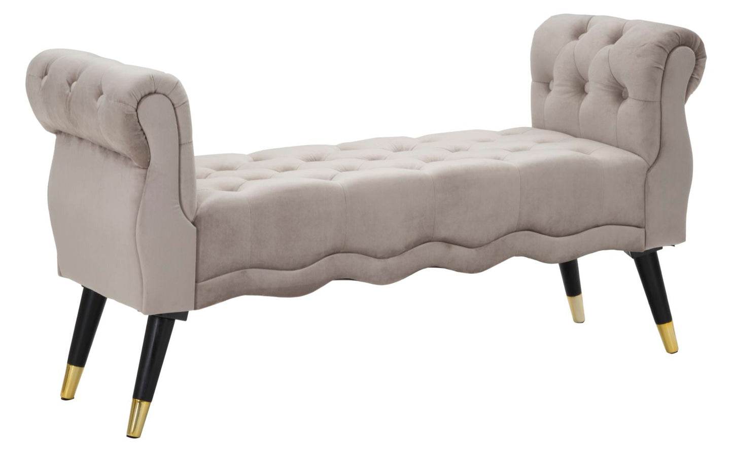 Elegante Sitzbank Paris Grau/Gold 120x40x60 cm