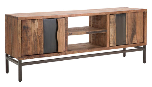 TV-Möbel aus gewelltem Nilotica-Akazienholz – 145x40x60 cm