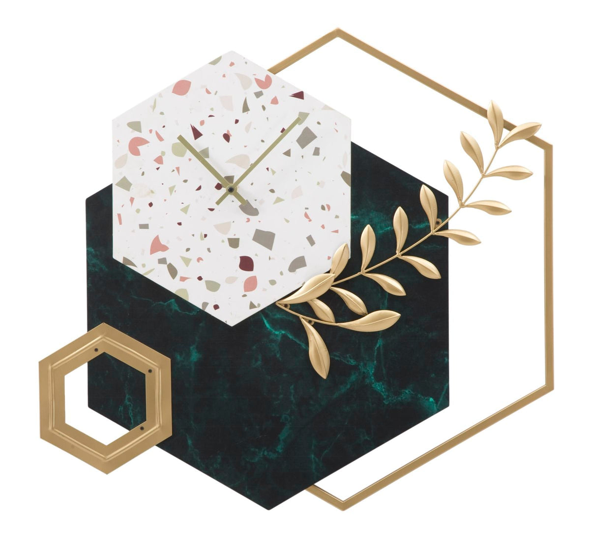Elegant hexagonal wall clock 62x4.5x62 cm