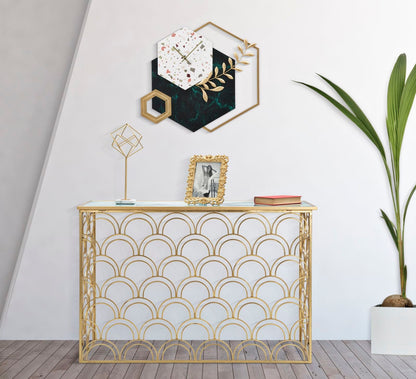 Elegant hexagonal wall clock 62x4.5x62 cm