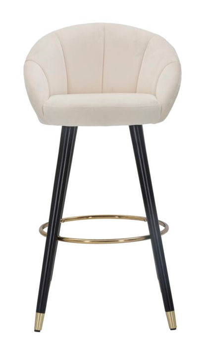 Sgabello Bar Prague in Velluto Crema 55x56x104 cm