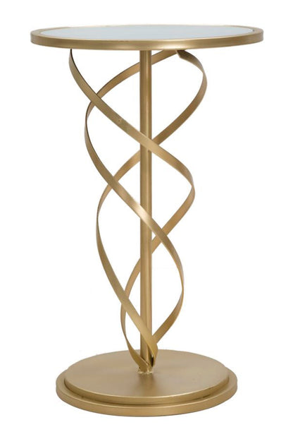 Beistelltisch Glam Spiral aus Metall und Marmor Ø 38x61,5 cm