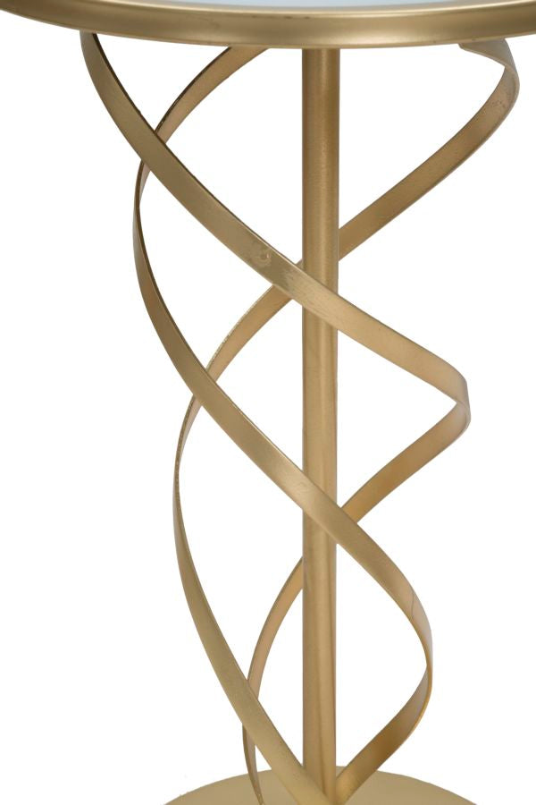 Beistelltisch Glam Spiral aus Metall und Marmor Ø 38x61,5 cm