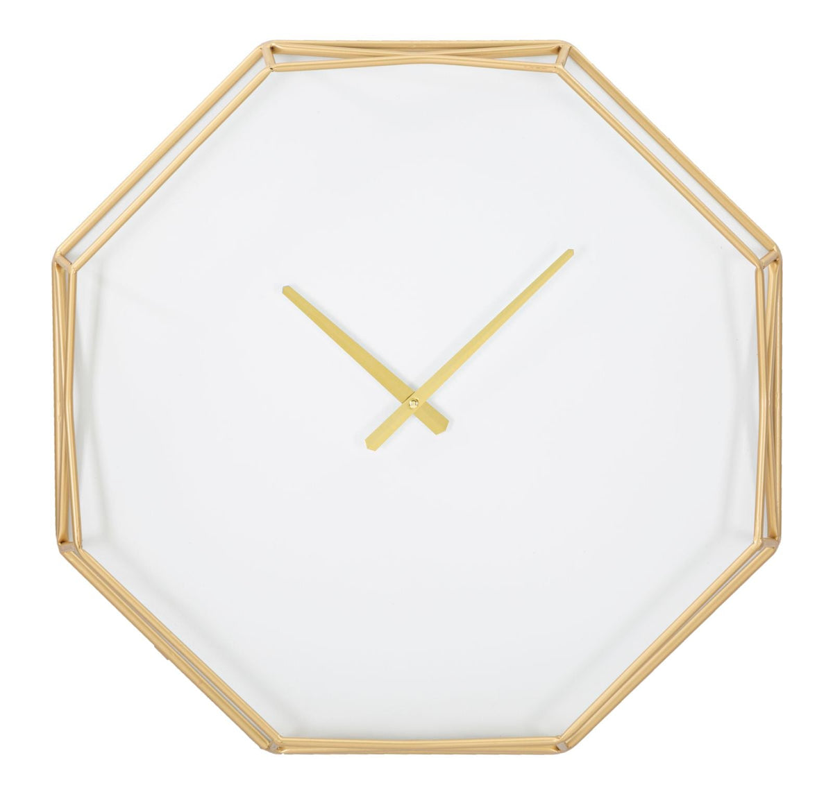 Orologio da muro ottagonale in metallo dorato 56 cm