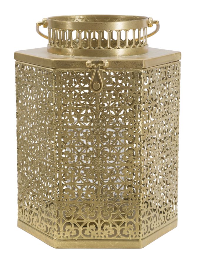 Elegante goldene Laterne 25x21x33 cm