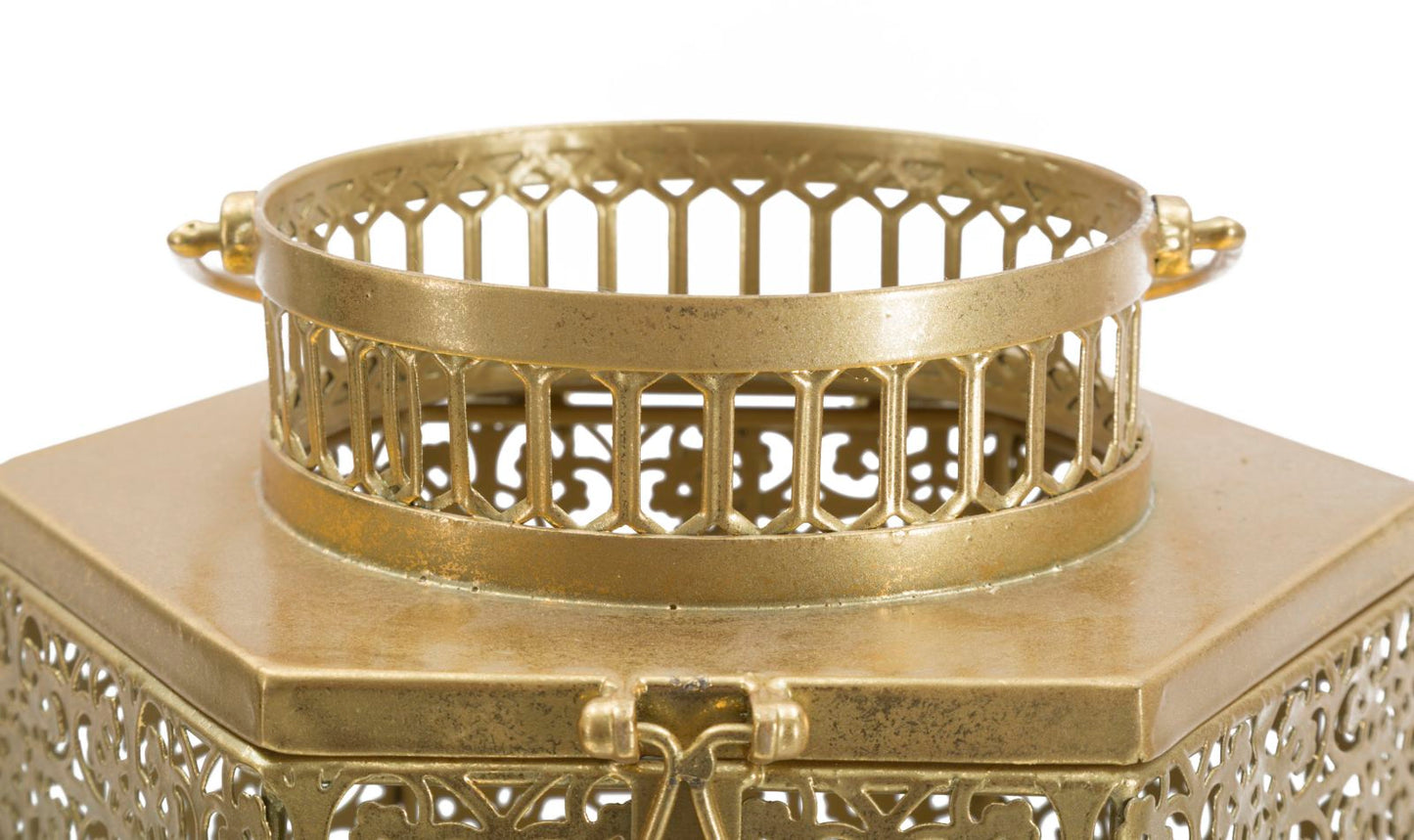 Elegante goldene Laterne 25x21x33 cm