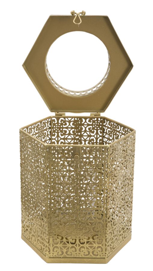 Elegante goldene Laterne 25x21x33 cm