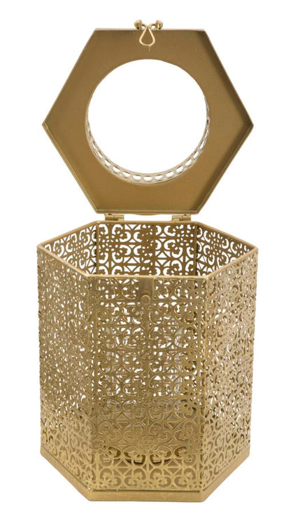 Elegante goldene Laterne 25x21x33 cm