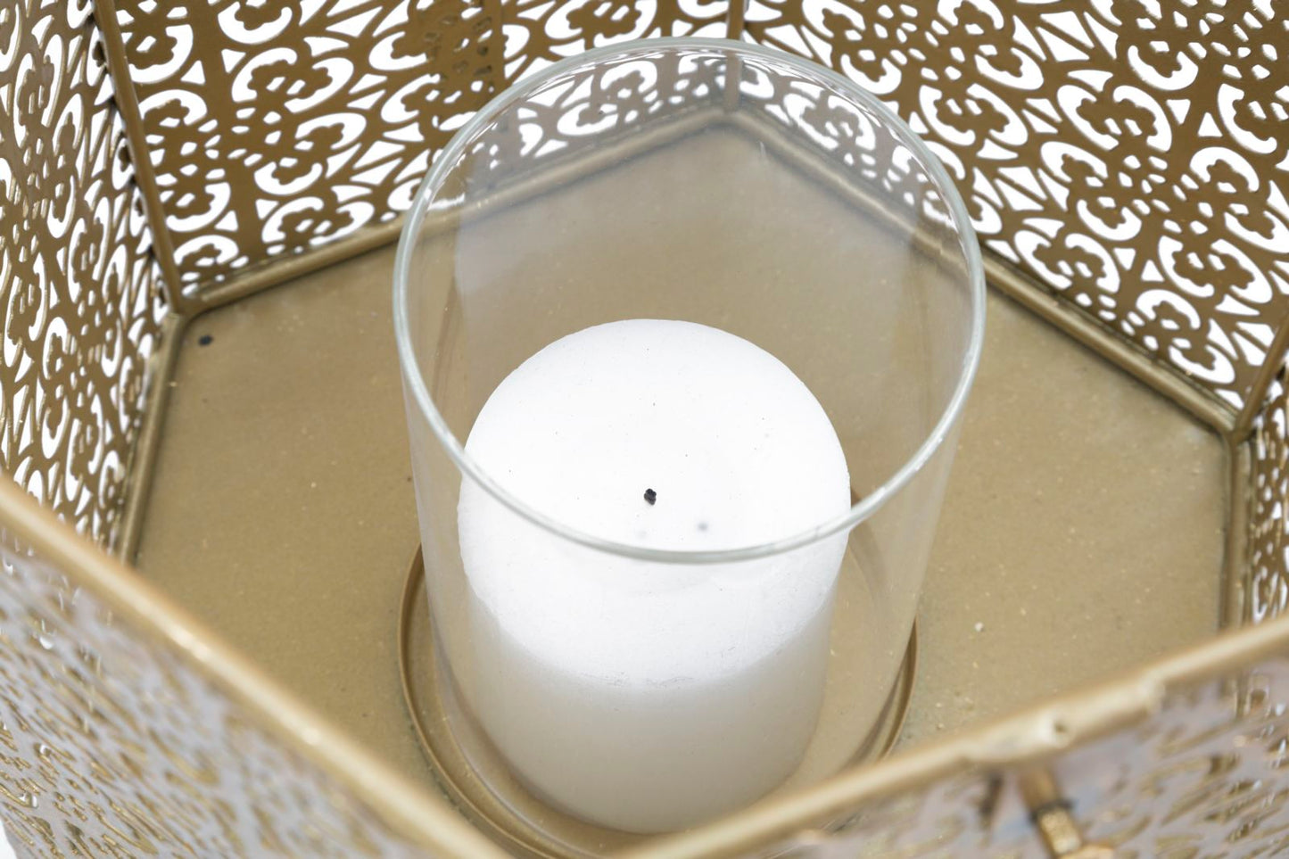 Elegante goldene Laterne 25x21x33 cm