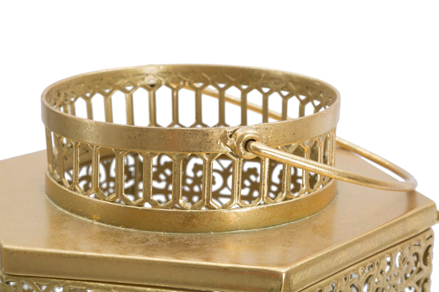 Elegante goldene Laterne 25x21x33 cm