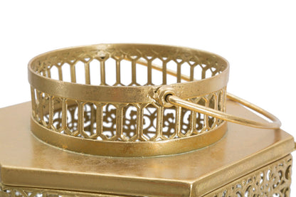 Elegante goldene Laterne 25x21x33 cm