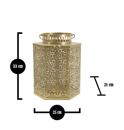 Elegante goldene Laterne 25x21x33 cm